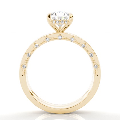 Vintage Solitaire Brautschmuck Set mit schlichten Ring