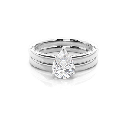 Vintage Solitaire Bridal Set with Plain Shank