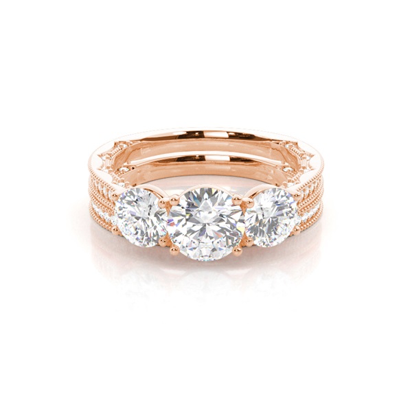 Vintage Trilogy Bridal Set with Studded Shank