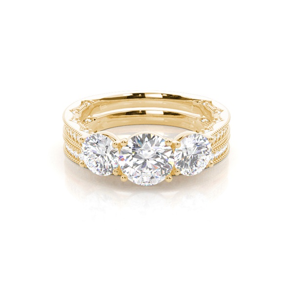 Vintage Trilogy Bridal Set with Studded Shank