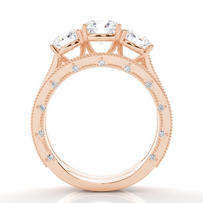 Vintage Trilogie Brautschmuck Set mit schlichten Ring