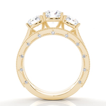 Vintage Trilogie Brautschmuck Set mit schlichten Ring