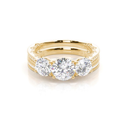 Vintage Trilogy Bridal Set with Studded Shank
