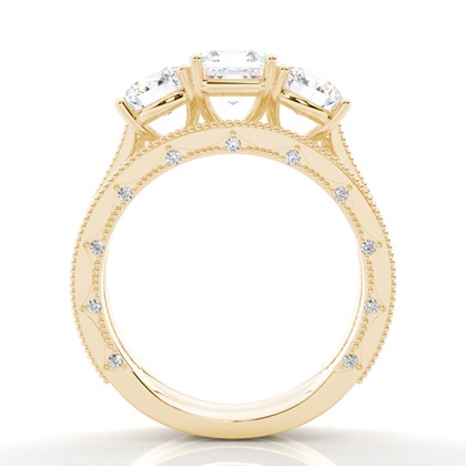 Vintage Trilogie Brautschmuck Set mit schlichten Ring