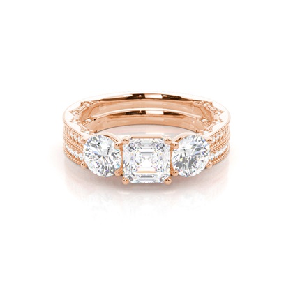Vintage Trilogy Bridal Set with Studded Shank