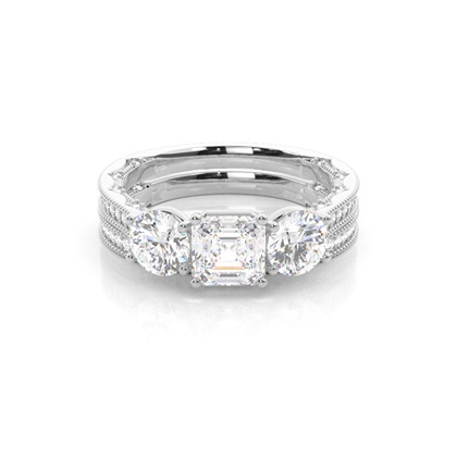 Vintage Trilogy Bridal Set with Studded Shank