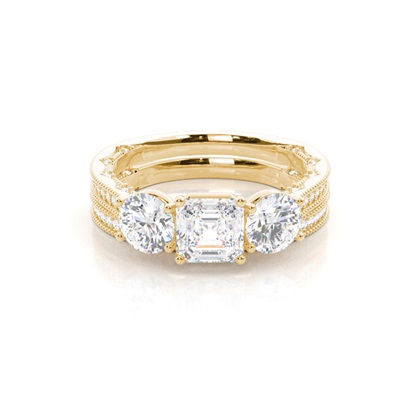 Vintage Trilogy Bridal Set with Studded Shank