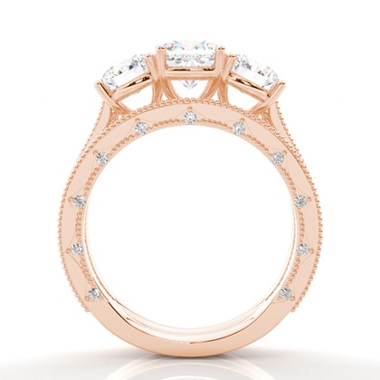 Vintage Trilogie Brautschmuck Set mit schlichten Ring