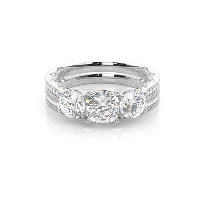 Vintage Trilogy Bridal Set with Studded Shank