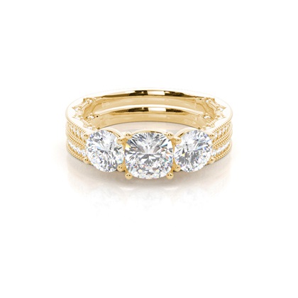 Vintage Trilogy Bridal Set with Studded Shank