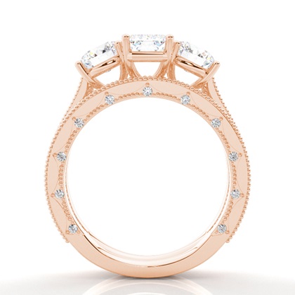 Vintage Trilogie Brautschmuck Set mit schlichten Ring