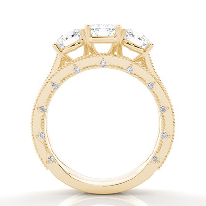 Vintage Trilogie Brautschmuck Set mit schlichten Ring