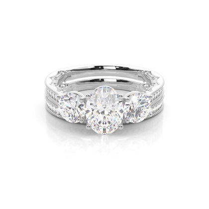 Vintage Trilogy Bridal Set with Studded Shank