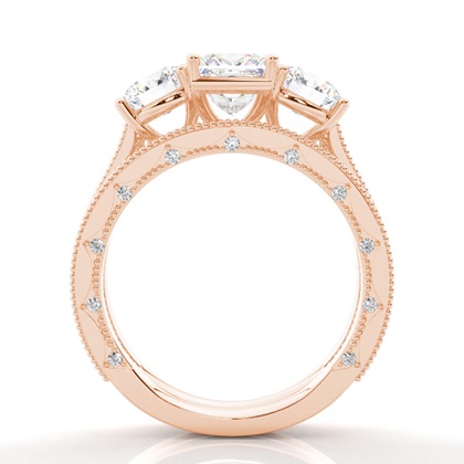 Vintage Trilogie Brautschmuck Set mit schlichten Ring