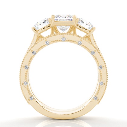 Vintage Trilogie Brautschmuck Set mit schlichten Ring