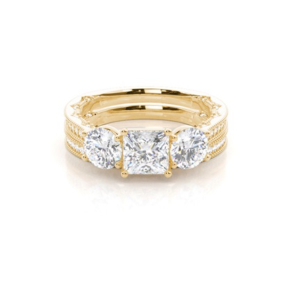 Vintage Trilogy Bridal Set with Studded Shank