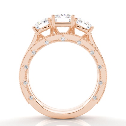 Vintage Trilogie Brautschmuck Set mit schlichten Ring