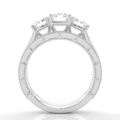 Vintage Trilogie Brautschmuck Set mit schlichten Ring