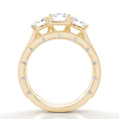 Vintage Trilogie Brautschmuck Set mit schlichten Ring