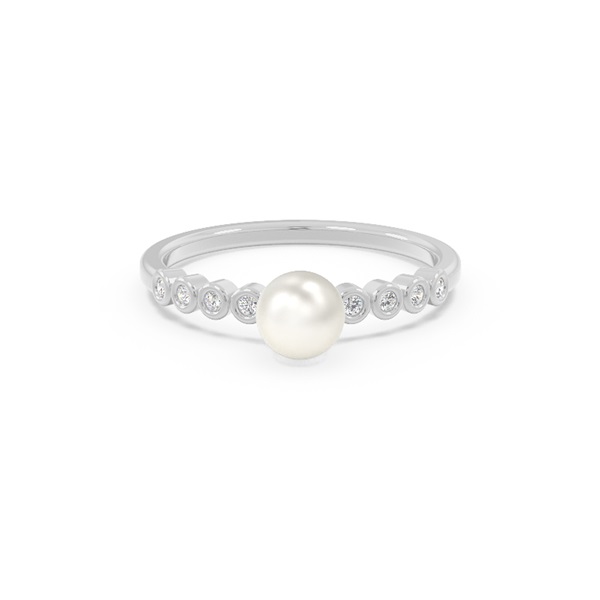 Freshwater Pearl Ring With Diamond Accents