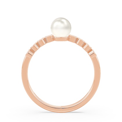 Süßwasserperlen Ring Mit Diamantbesatz