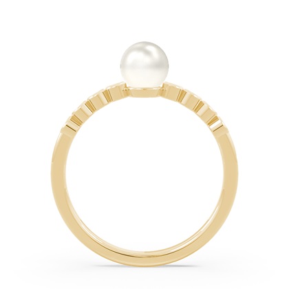 Süßwasserperlen Ring Mit Diamantbesatz