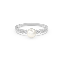 Süßwasserperlen Ring Mit Diamantbesatz