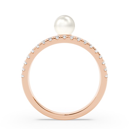 Süßwasserperlen Diamantring Zweireihig