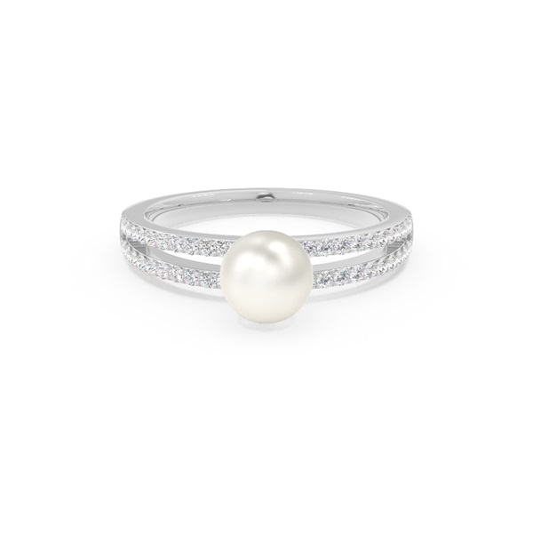Split Shank Freshwater Pearl Studded Ring