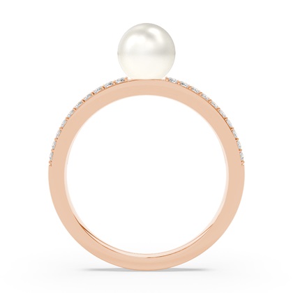 Süßwasserperlen Diamantring Mit Geteiltem Schaft