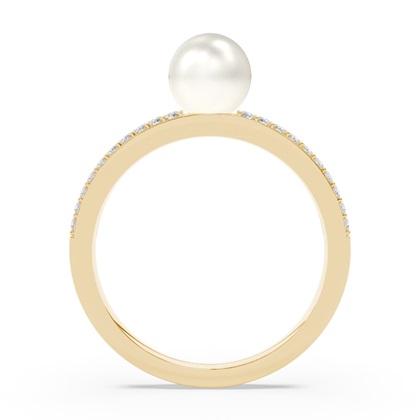 Süßwasserperlen Diamantring Mit Geteiltem Schaft