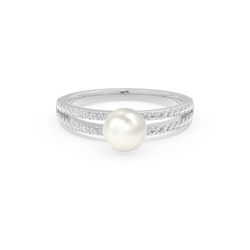 Split Shank Freshwater Pearl Studded Ring
