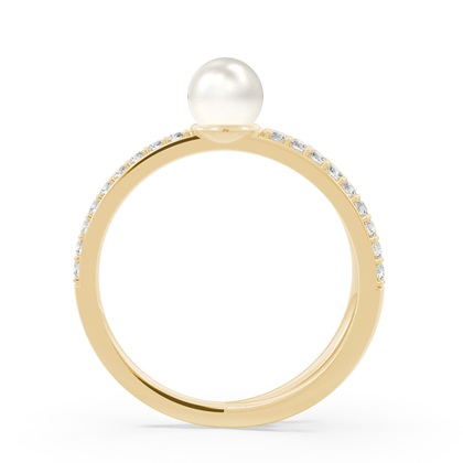 Süßwasserperlen Diamantring Mit Geteiltem Schaft