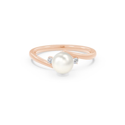 Freshwater Pearl Bypass Engagement Ring