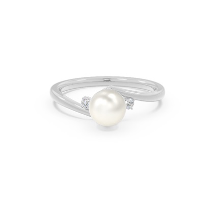 Freshwater Pearl Bypass Engagement Ring
