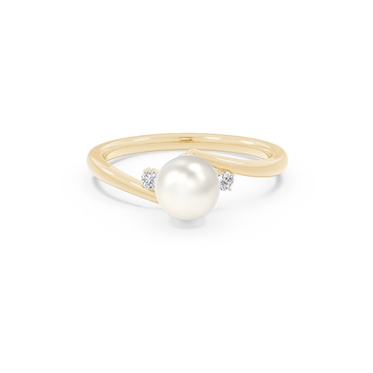 Freshwater Pearl Bypass Engagement Ring