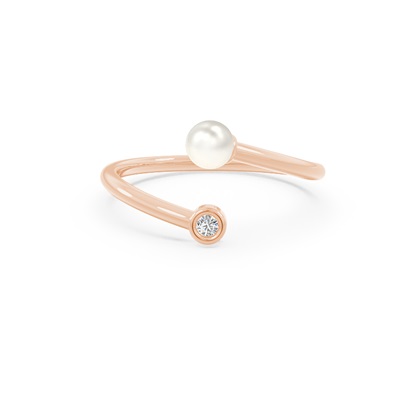 Freshwater Pearl Bypass Engagement Ring