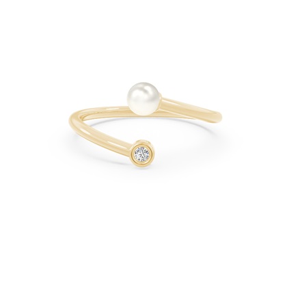 Freshwater Pearl Bypass Engagement Ring