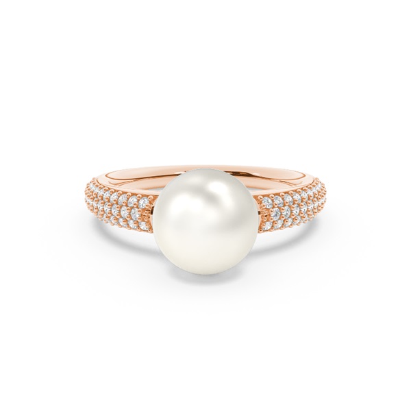 Freshwater Pearl Pave Diamond Accented Ring