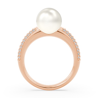 Süßwasserperlen Diamantring  In Pavefassung