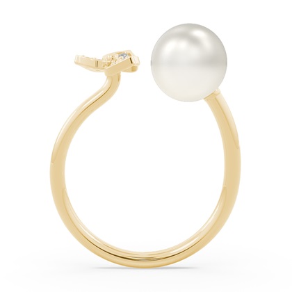 Floraler Süßwasserperlen Diamantring