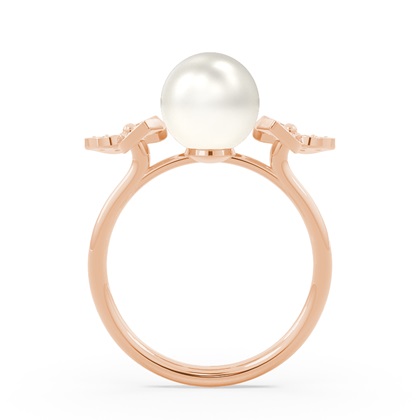 Floraler Süßwasserperlen Diamantring