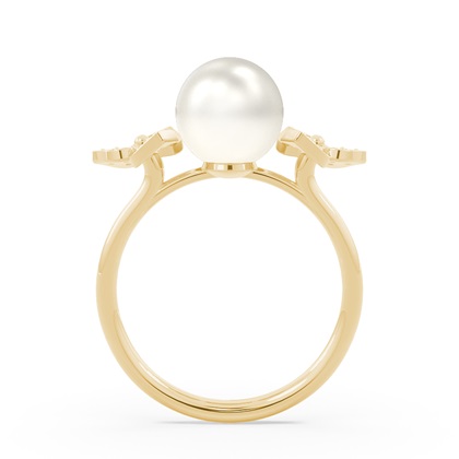 Floraler Süßwasserperlen Diamantring