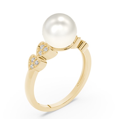 Floraler Süßwasserperlen Diamantring