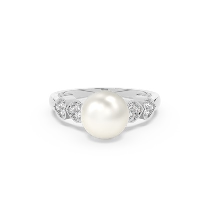 Freshwater Pearl Diamond Accented Ring