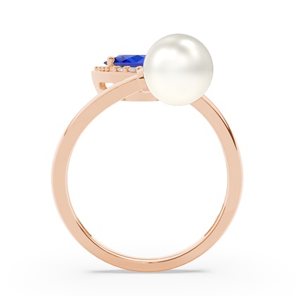 Süßwasserperlen Diamantring Mit Rubin In Tropfenform