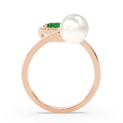 Süßwasserperlen Diamantring Mit Rubin In Tropfenform