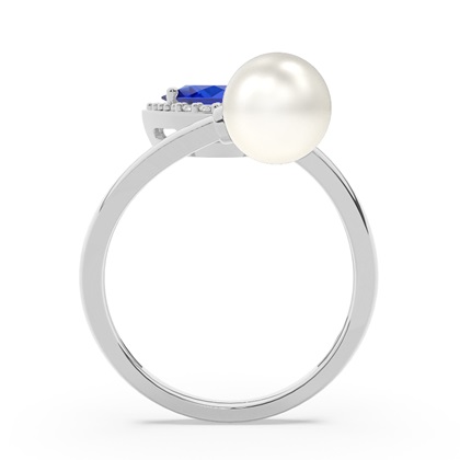 Süßwasserperlen Diamantring Mit Rubin In Tropfenform