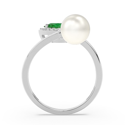 Süßwasserperlen Diamantring Mit Rubin In Tropfenform