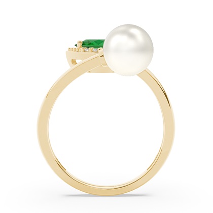 Süßwasserperlen Diamantring Mit Rubin In Tropfenform